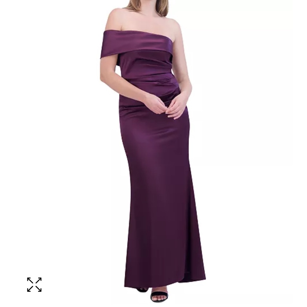 Off-The-Shoulder Gown Plum - Eliza J Women's Asymmetric